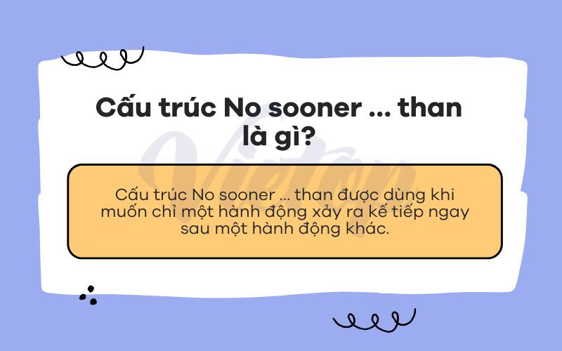No sooner ... than ... là gì?
