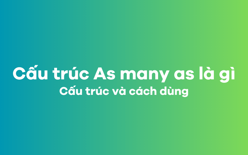 Cấu trúc As many as