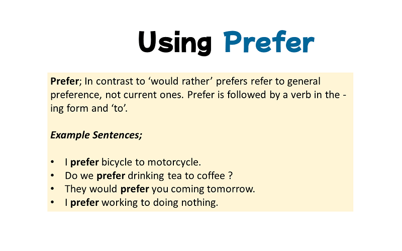 Cấu trúc Prefer