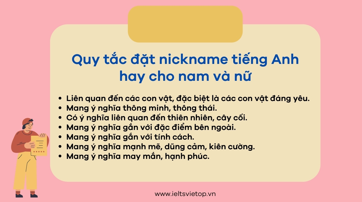 Nickname tiếng Anh hay cho nam và nữ