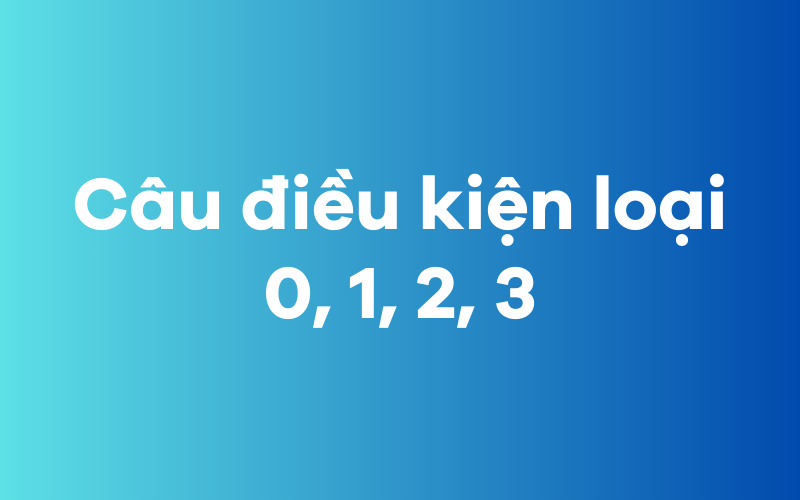 Câu điều kiện loại 0, 1, 2, 3