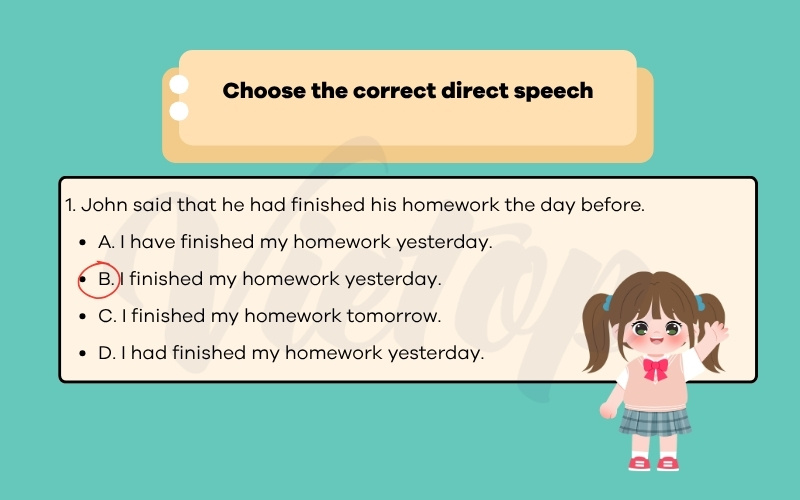 Choose the correct direct speech
