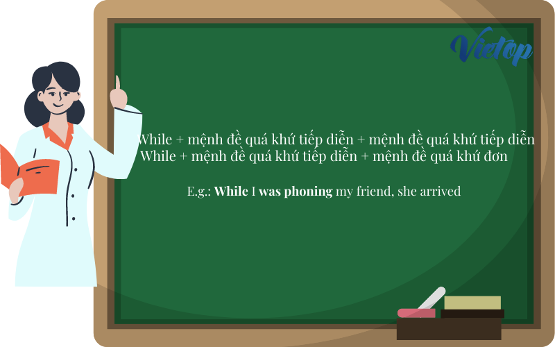 thì quá khứ tiếp diễn với when và while