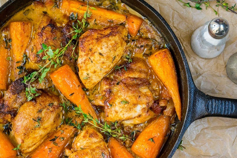 One-Pan Roasted Chicken with Carrots