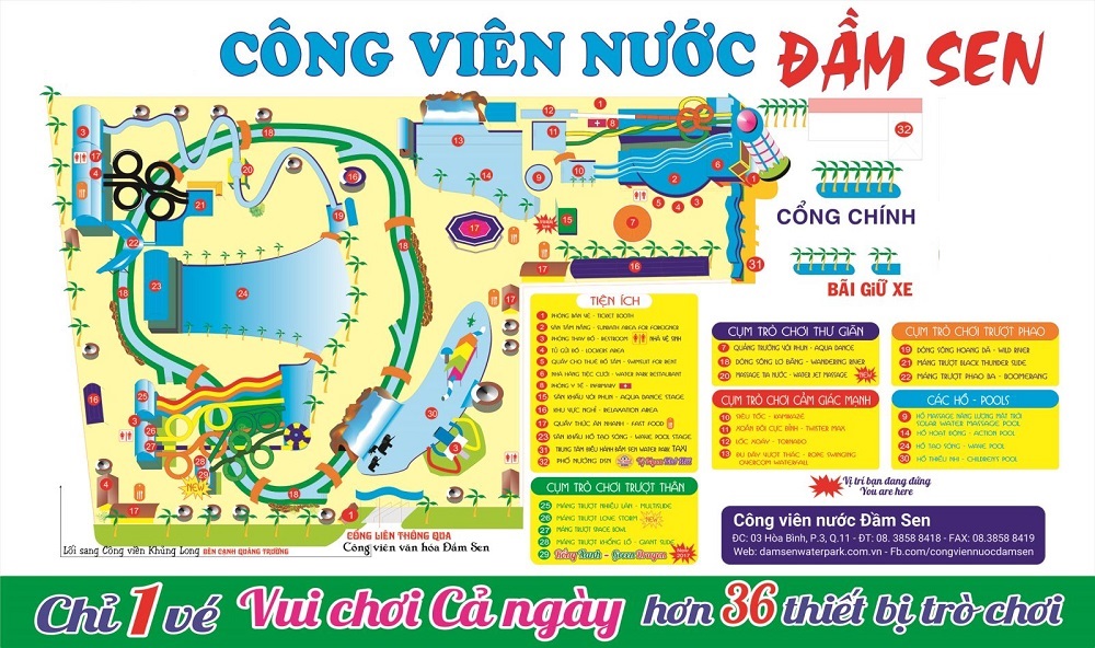 Đoạn hội thoại mẫu chỉ đường ở Công viên nước Đầm Sen