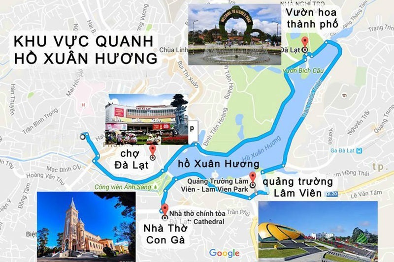 Đoạn hội thoại mẫu chỉ đường tại Đà Lạt