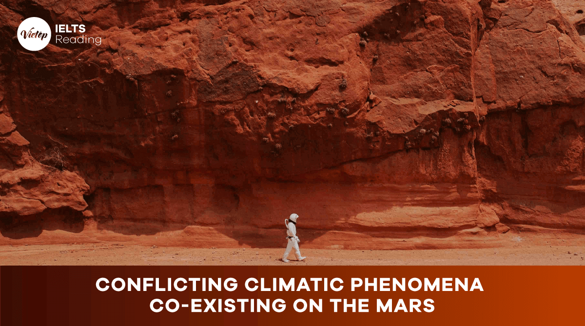 Conflicting climatic phenomena co-existing on the Mars