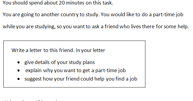 IELTS General Writing Task 1: Informal Letter