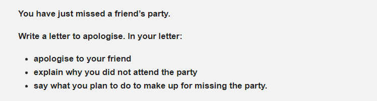 Một minh họa cho đề bài General Writing Task 1 Apology Letter