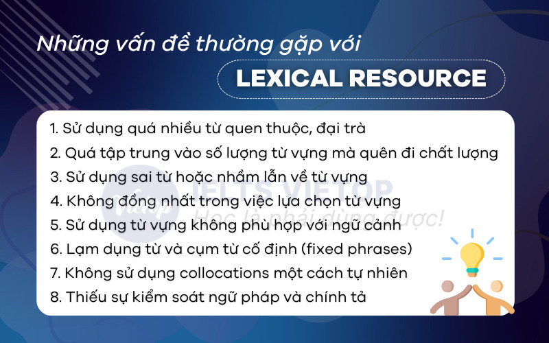 Vấn đề thường gặp với tiêu chí lexical resource trong IELTS Writing