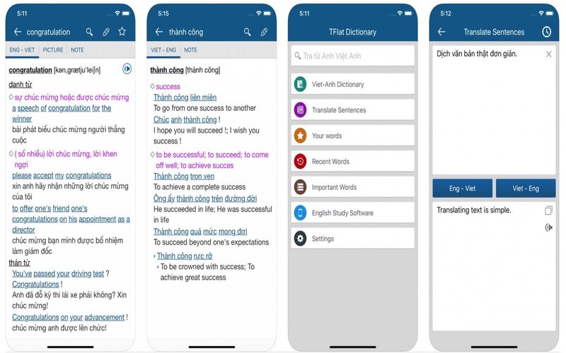 Từ điển tiếng Anh Offline - Tflat Dictionary
