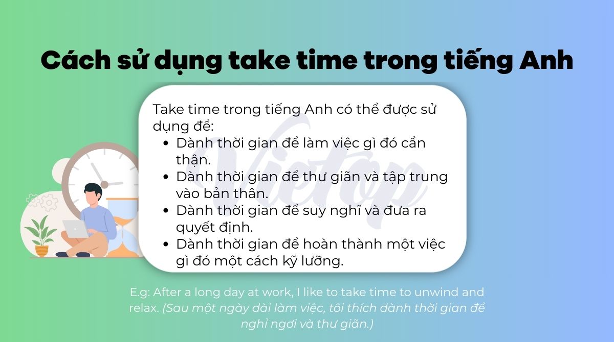 Cách sử dụng take time trong tiếng Anh