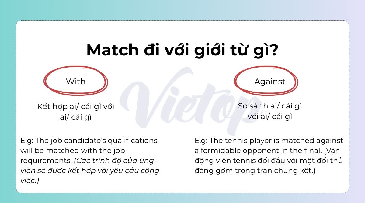 Match đi với giới từ gì?