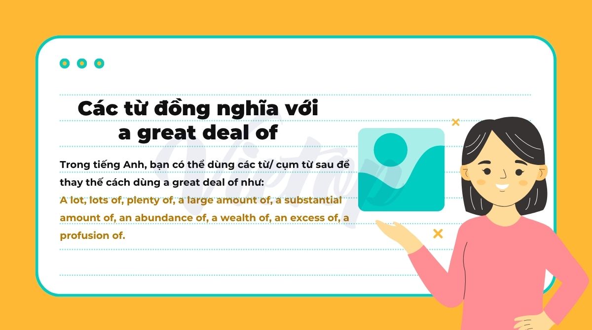 Các từ đồng nghĩa với a great deal of trong tiếng Anh