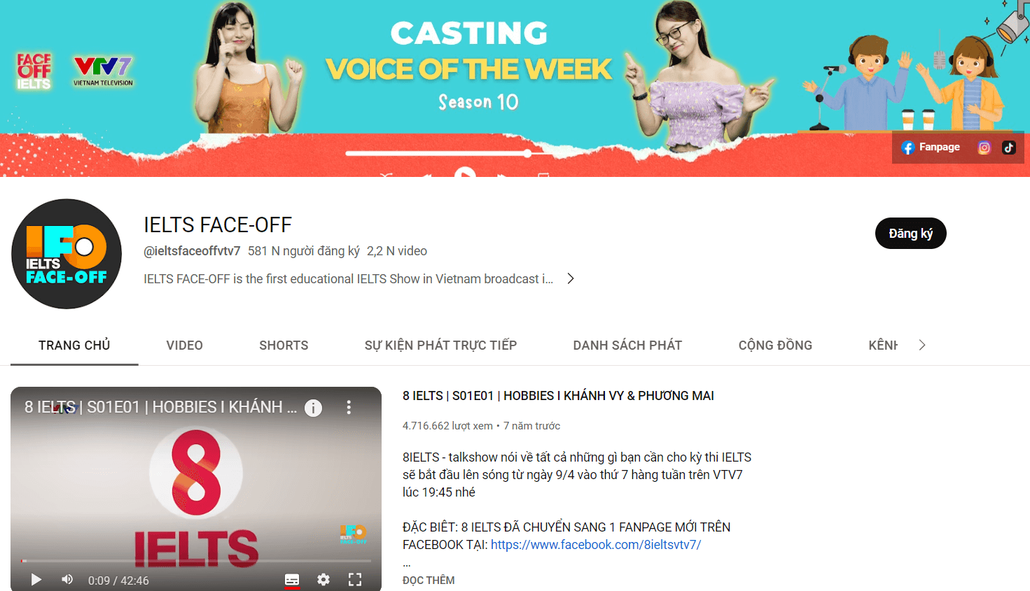 Kênh youtube học IELTS - IELTS Face-Off