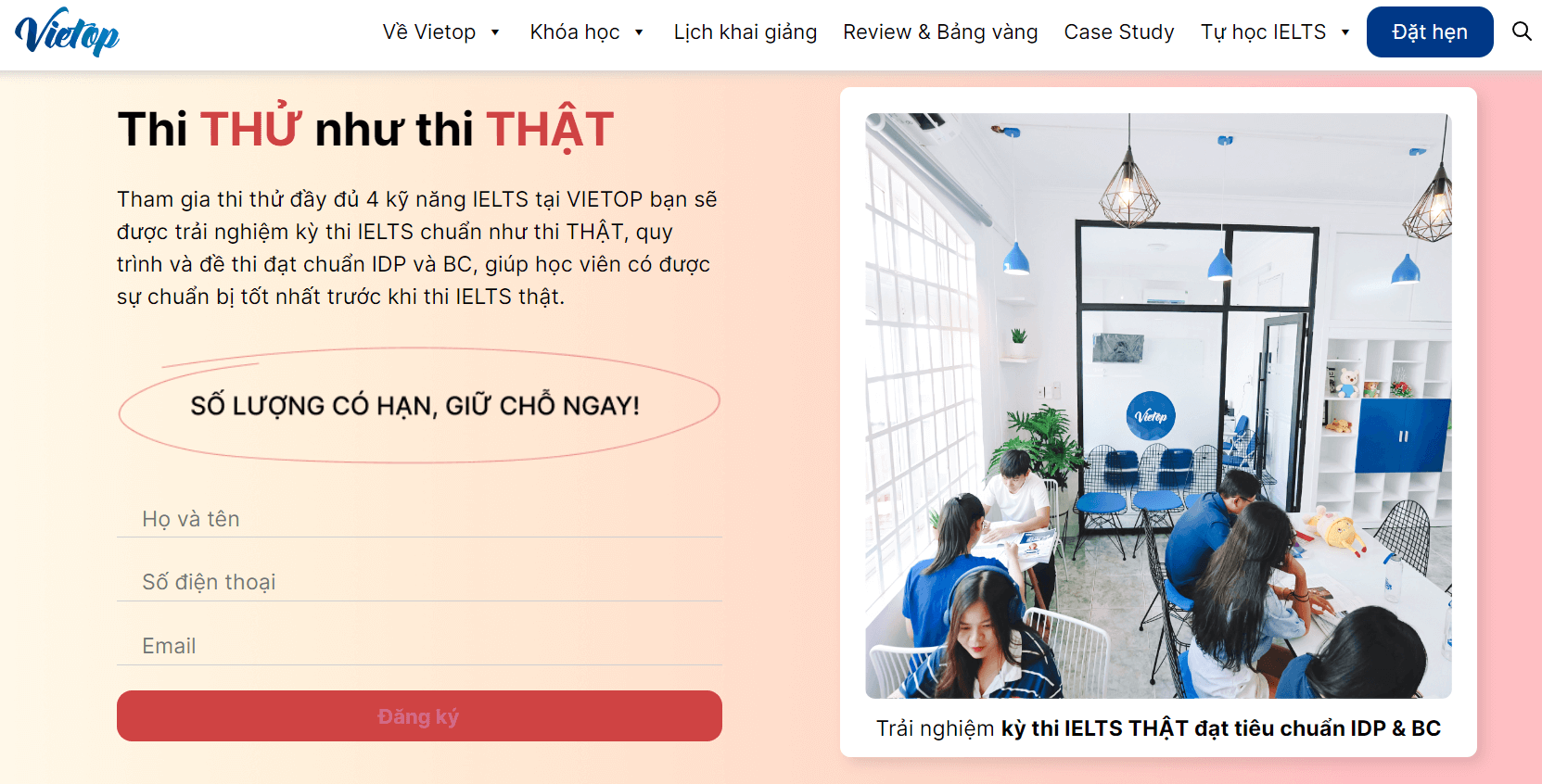 Thi thử IELTS tại Vietop