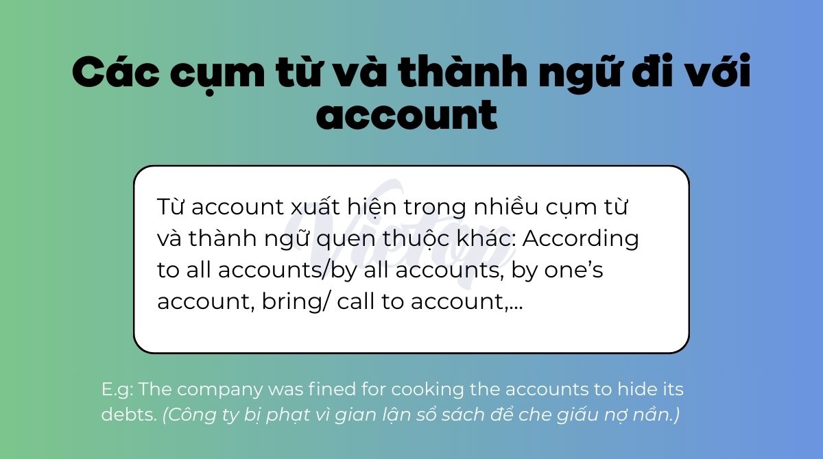 Các cụm từ và thành ngữ đi với account