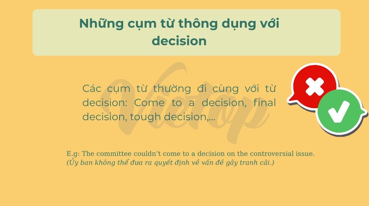 Những cụm từ thông dụng với decision trong tiếng Anh
