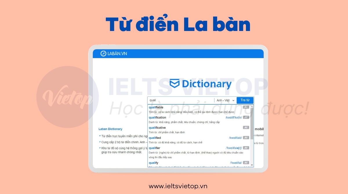 Web tra từ điển tiếng Anh