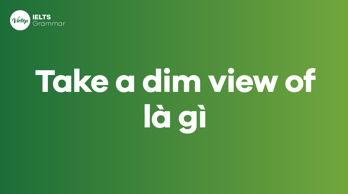 Take a dim view of là gì