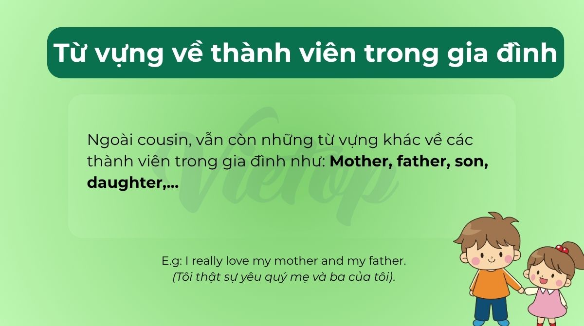 Từ vựng về thành viên trong gia đình trong tiếng Anh