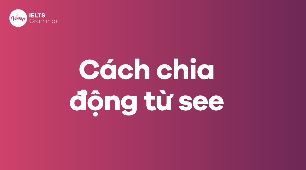 Cách chia động từ see trong tiếng Anh