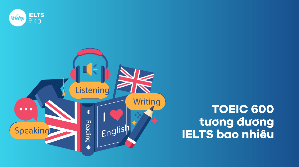 TOEIC 600 tương đương IELTS bao nhiêu