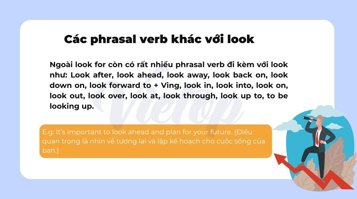 Các phrasal verb khác với look