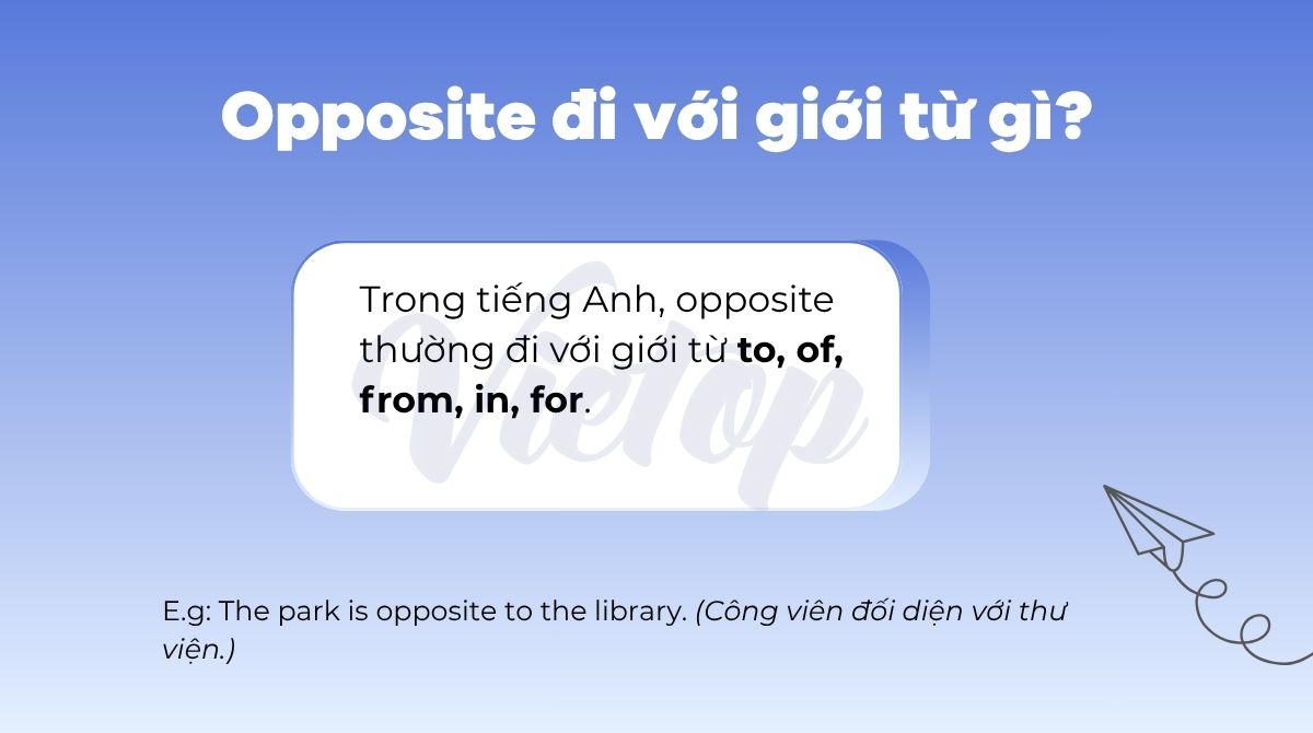 Opposite đi với giới từ gì?