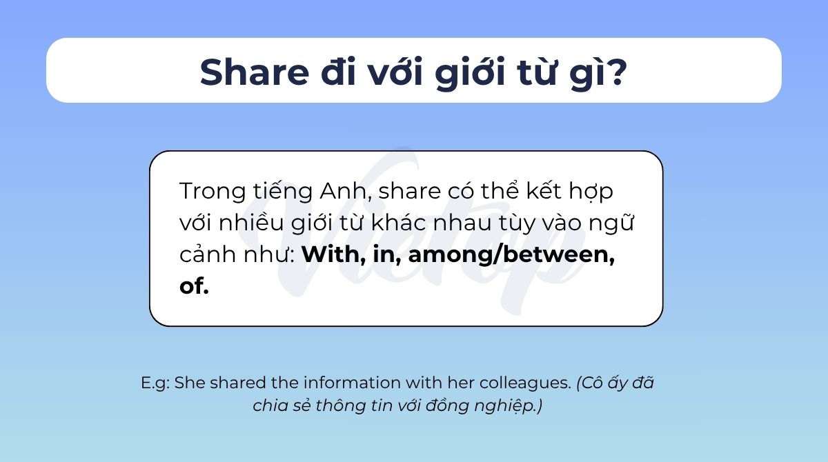 Share đi với giới từ gì?