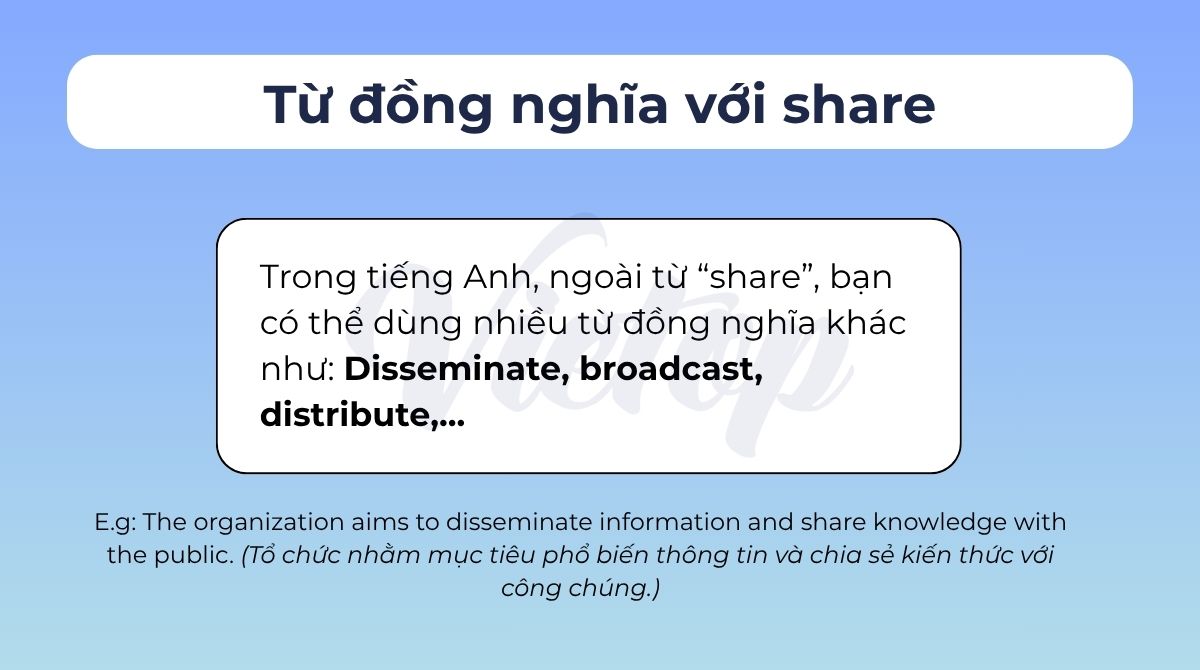 Từ đồng nghĩa với share trong tiếng Anh