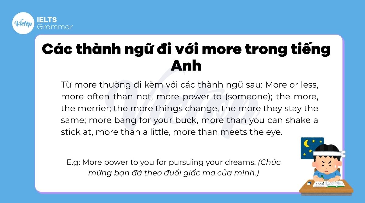 Các thành ngữ đi với more trong tiếng Anh