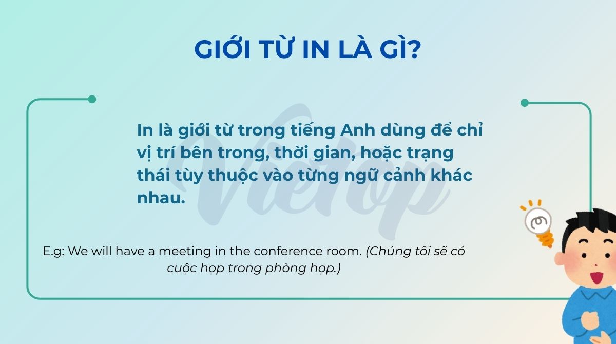 Giới từ in là gì?