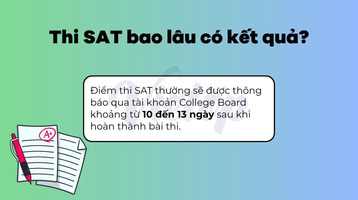 Thi SAT bao lâu có kết quả?