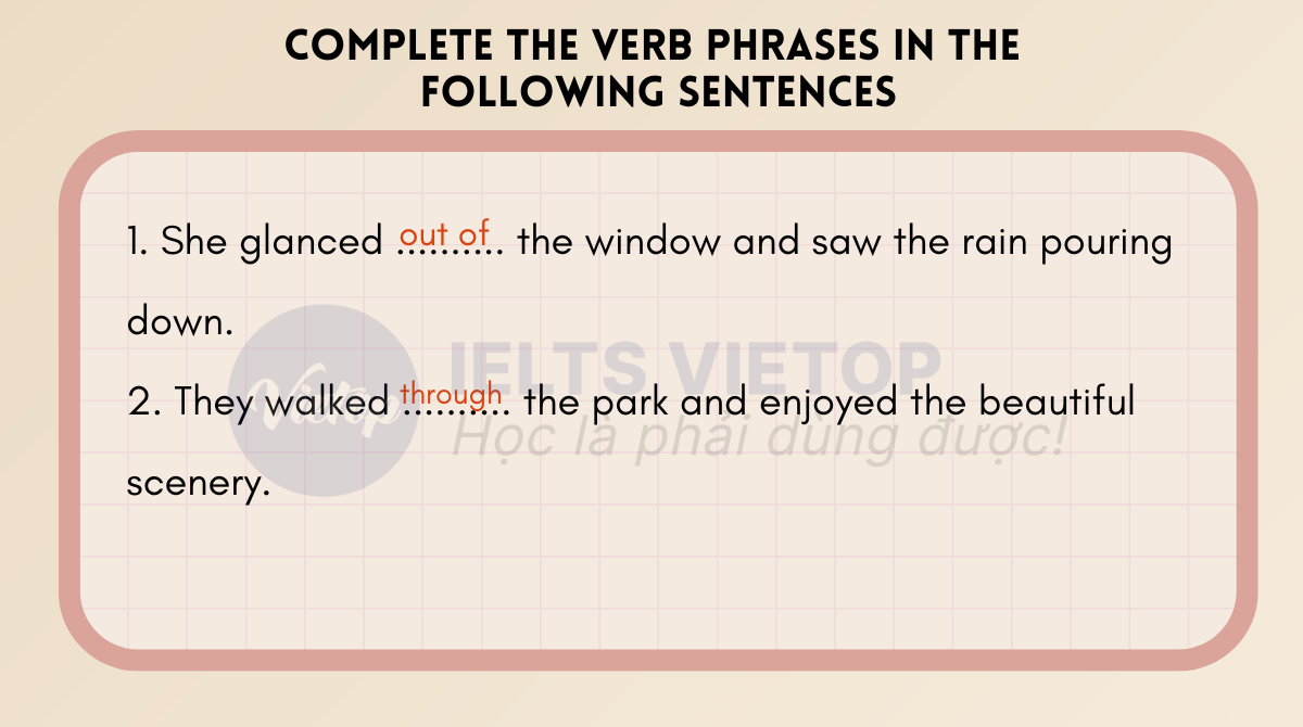 bài tập phrasal verb