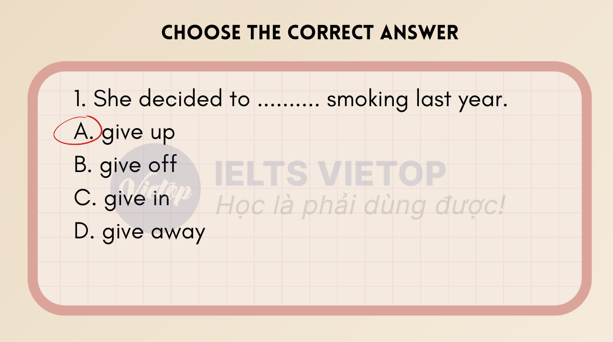 bài tập phrasal verb