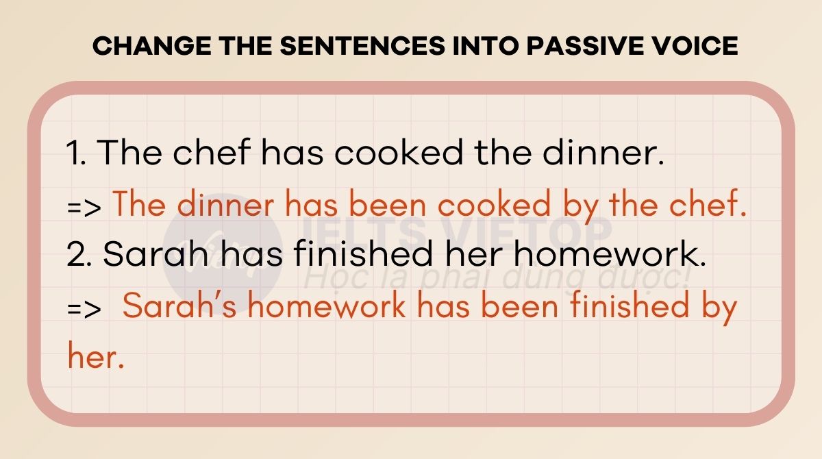 Change the sentences into passive voice