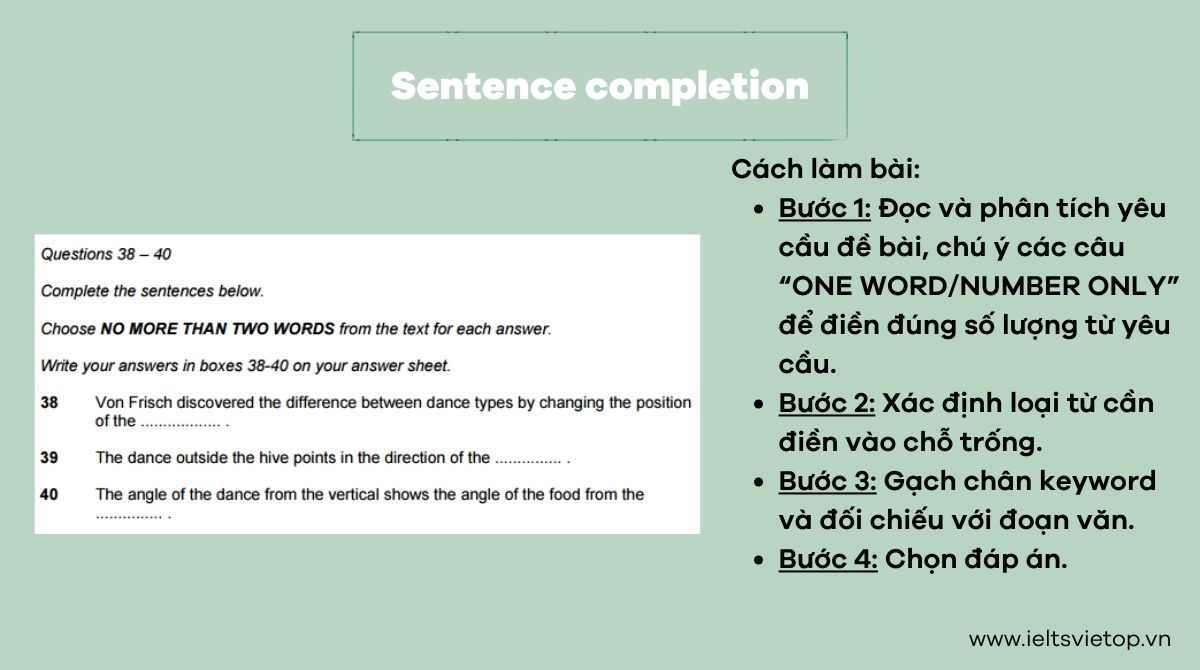 Dạng sentence completion