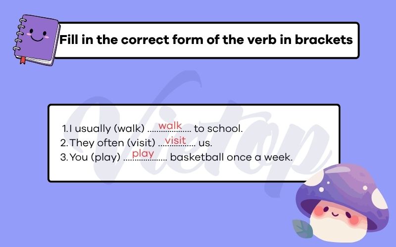 Fill in the correct form of the verb in brackets