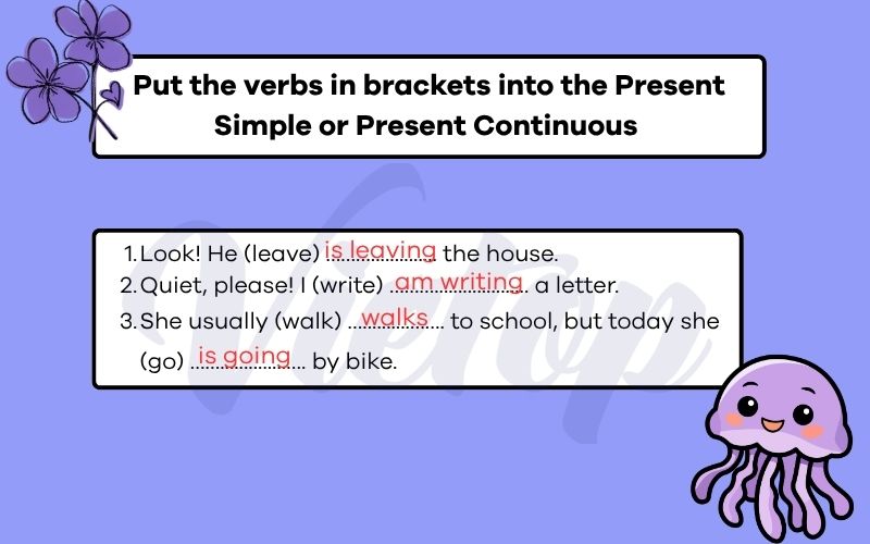 Put the verbs in brackets into the Present Simple or Present Continuous