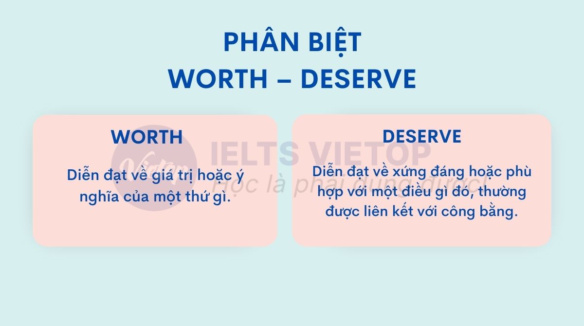 Phân biệt worth, deserve