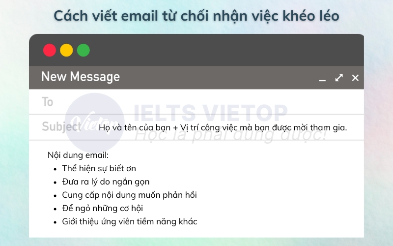 Cách viết email từ chối nhận việc khéo léo