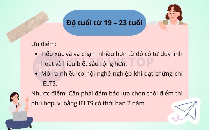 Độ tuổi từ 19 – 23 tuổi