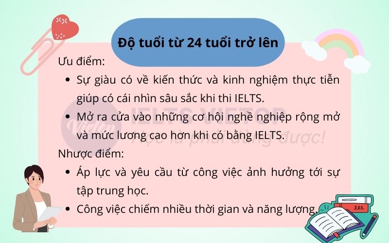 Độ tuổi từ 24 tuổi trở lên