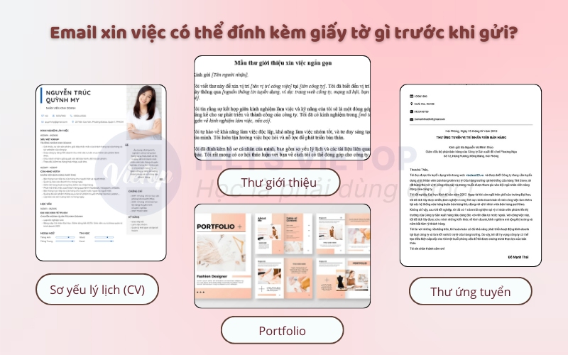 Email xin việc cần đính kèm giấy tờ gì trước khi gửi?