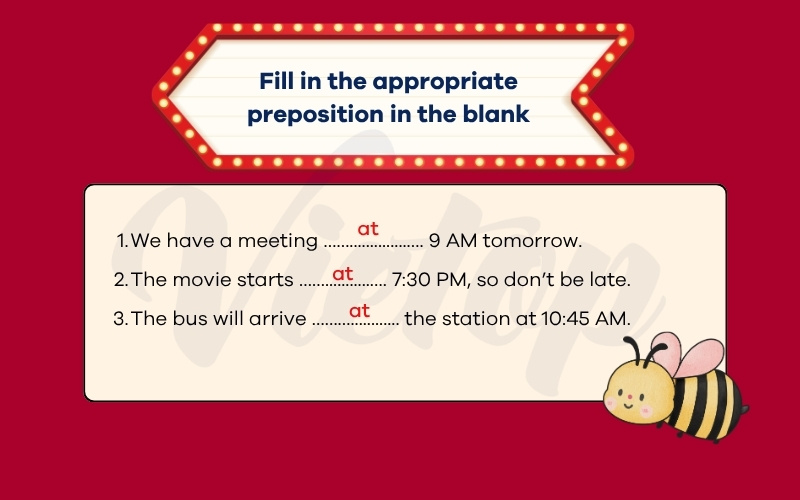 Fill in the appropriate prepositon in the blank