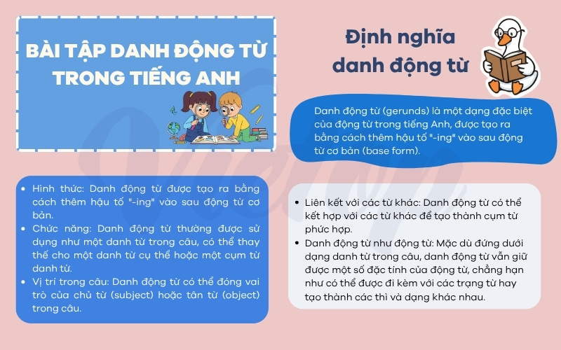 Lý thuyết danh động từ trong tiếng Anh