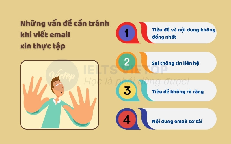 Những vấn đề cần tránh khi viết email xin thực tập