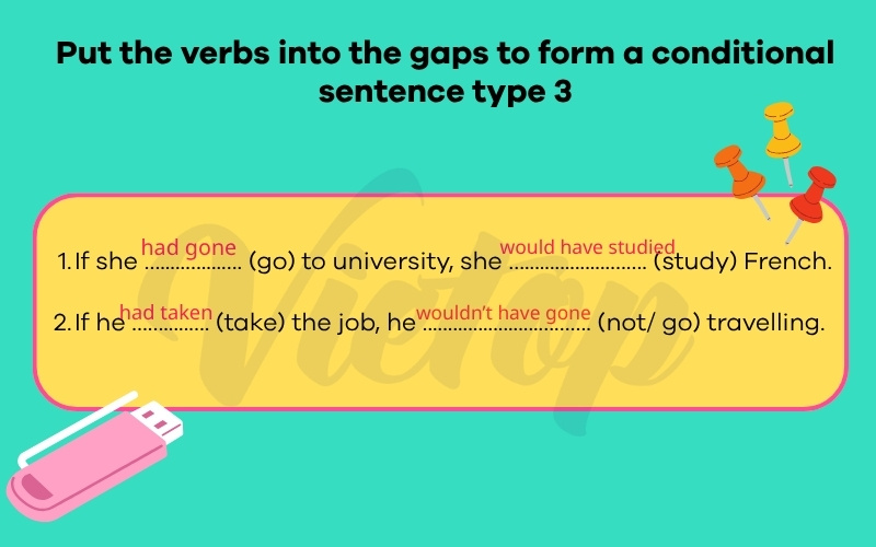 Put the verbs into the gaps to form a conditional sentence type 3