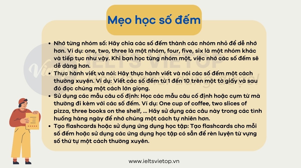 Mẹo ghi nhớ cách viết số đếm tiếng Anh